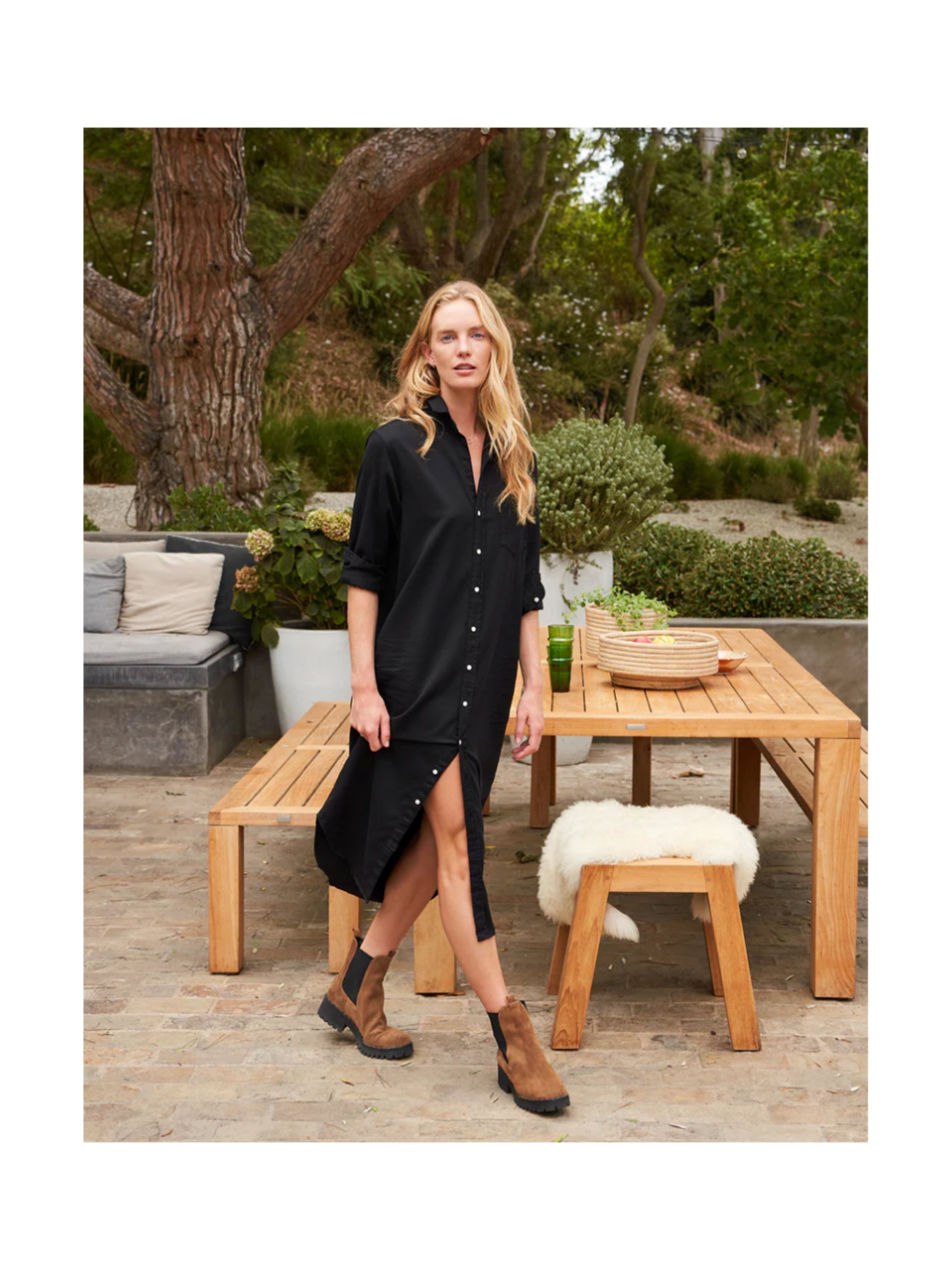 RORY SHIRT DRESS DENIM BLACK