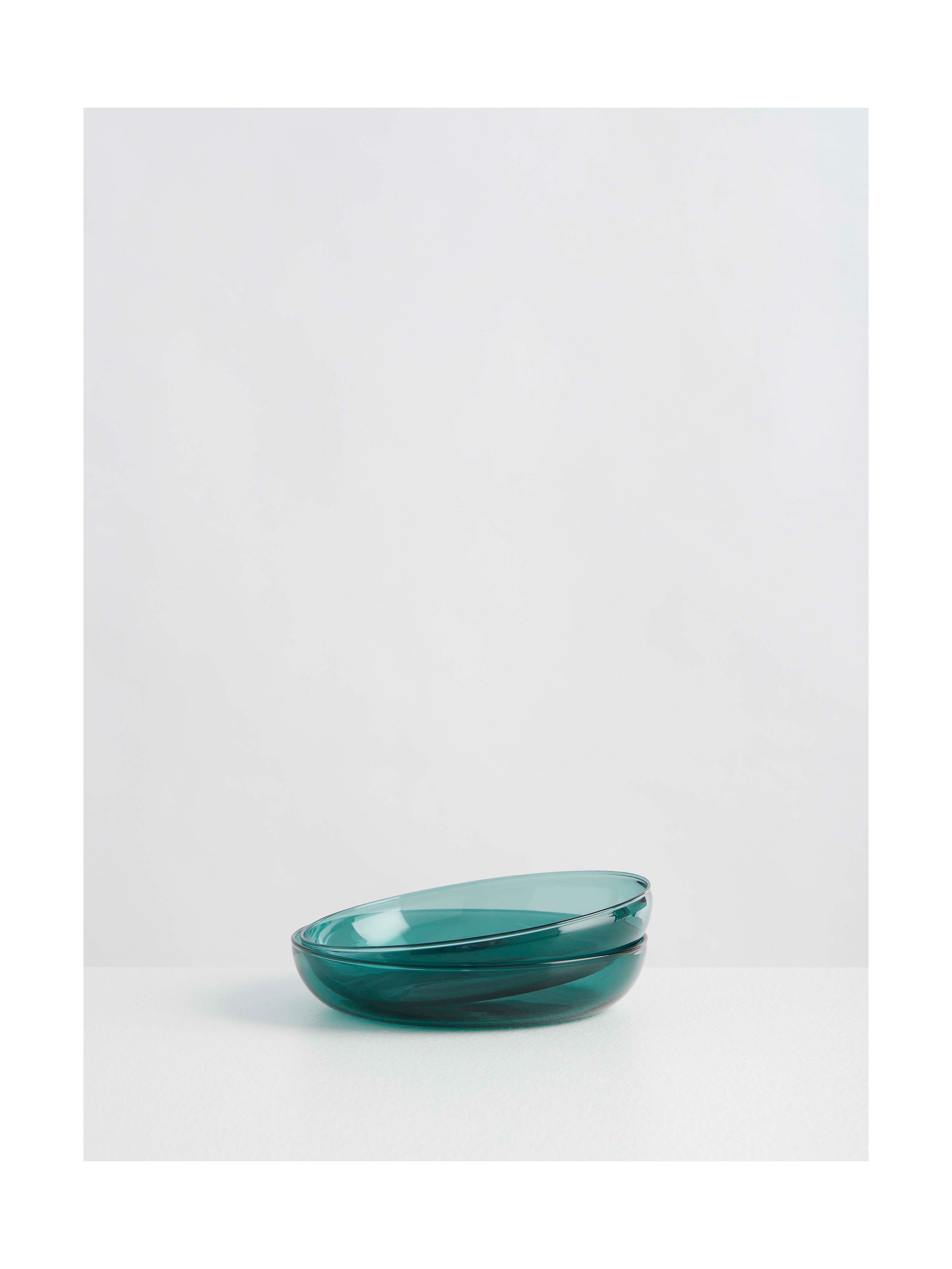 TEAL GLASS PLATES